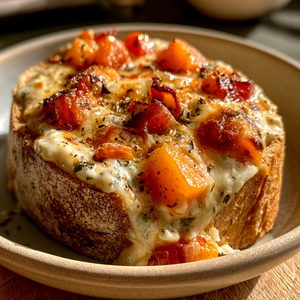 Homestyle Cottage Cheese Roasted Butternut Bacon Chowder — Crusty Sourdough Steam Dunk
